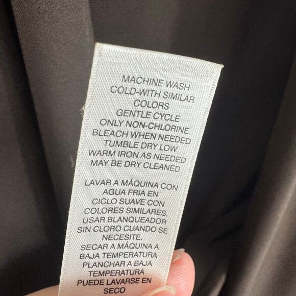 Chico's Brown Long Roll Tab Sleeve Stretchy Draped Open Blouse Pockets Size L - Picture 7 of 7